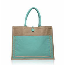 Pocket Jute Tote Bag with Gusset